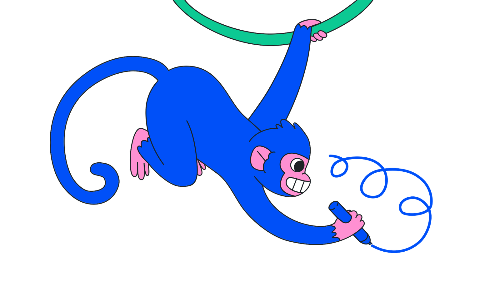 hanging monkey drawing
